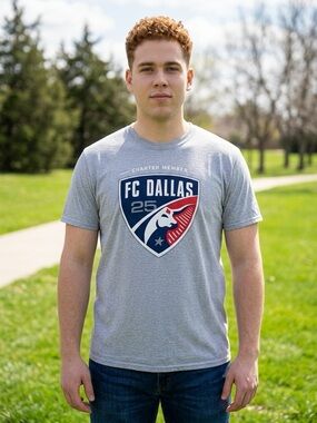 NWOT Unisex Gray FC Dallas Chapter Member Graphic Short Sleeve Tee Shirt  Size M